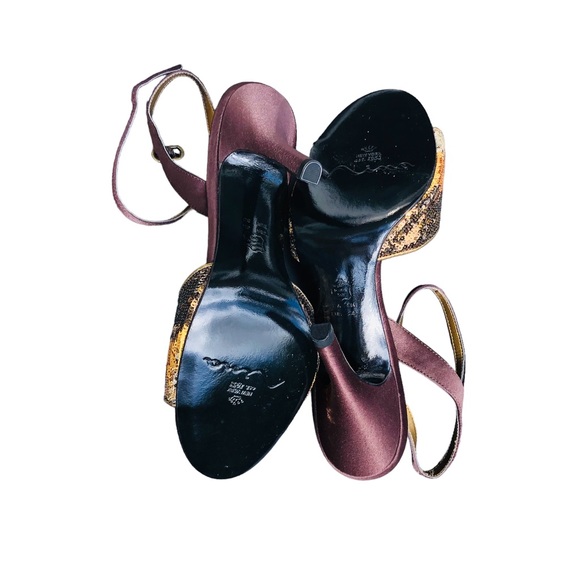 Nina brown satin heels with ombré sequins Sz 8 eu 38 - Picture 11 of 16